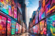 视觉盛宴与光影潋滟，创新与发展的道路两侧广告设计